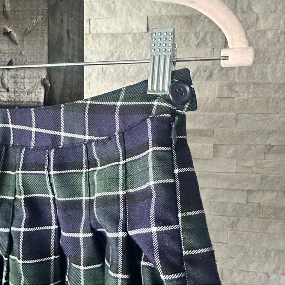Faded Rose Navy Blue And Green Plaid Mini School Girl Polyester Skirt Size Small - Picture 2 of 5